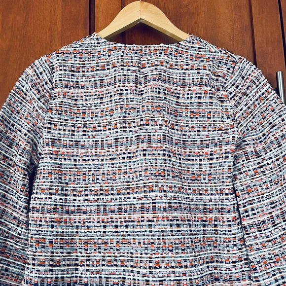 Tuckernuck Belfast Blouse Tweed V-Neck Fringe Trim Relaxed Fit Size XS NEW - Picture 7 of 10